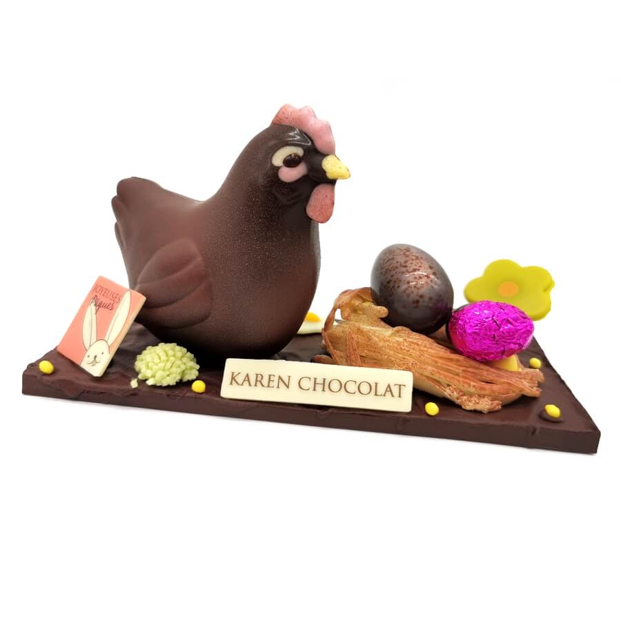 Sculpture Poule Nid Chocolat Paques